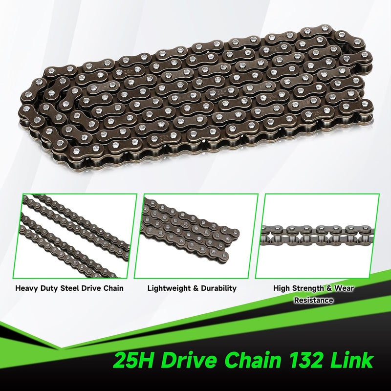 XIKOBY Rear Sprocket Freewheel Chain Plate Guide Assembly Compatible with Razor MX650 MX500 SX500 RSF650 Dirt Bike Electric Rocket Motocross Motorcycle Parts with 25H 132 Link Drive Chain Tensioner - Image 5